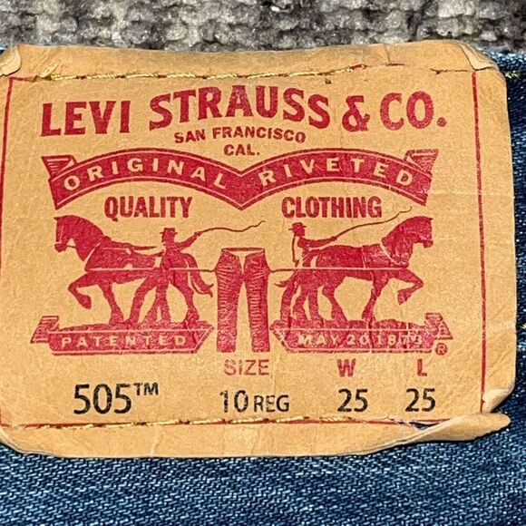 Levi’s 505 Boys Size 25x25 Regular Straight Leg Jeans‎ Blue Dark Wash Denim - Picture 6 of 6